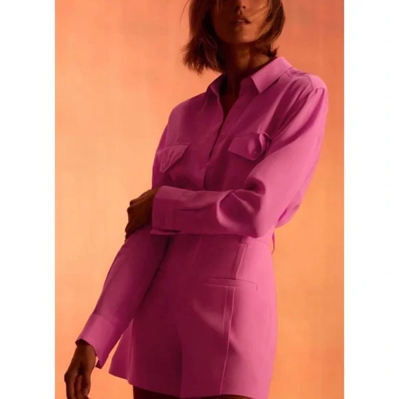 ZARA • Bubblegum Pink Super High-Waisted Mini Shorts, XS - Picture 16 of 16